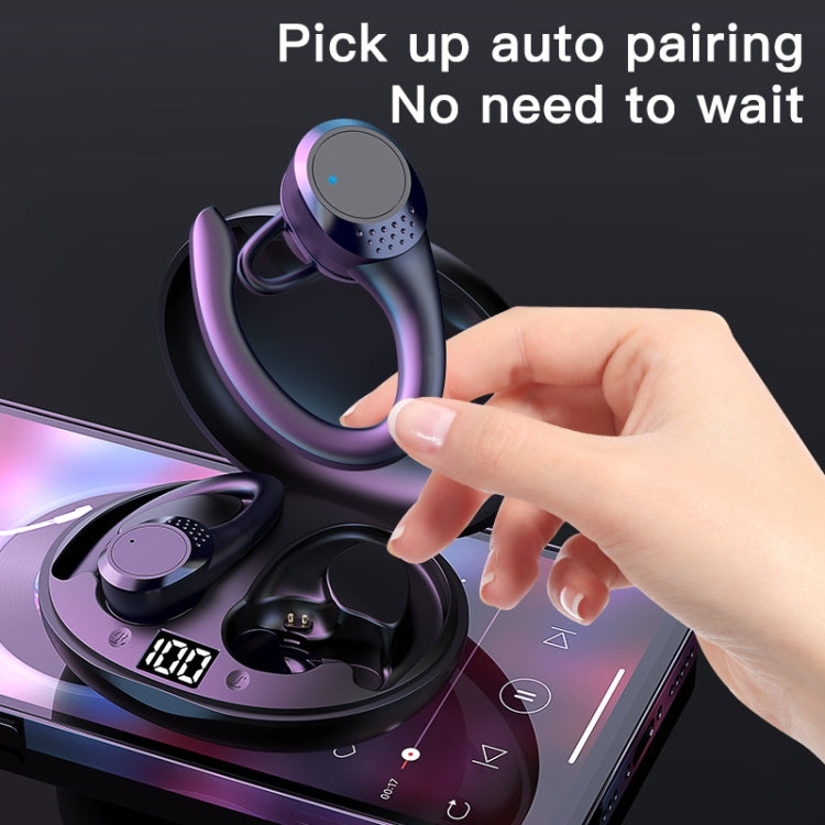 Tai nghe Bluetooth giảm tiếng ồn màn hình kỹ thuật số có sạc AX9, AX9 Đen