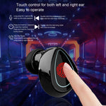 Tai nghe Bluetooth mini vô hình SKY10 màn hình kỹ thuật số hộp sạc, SKY10 Đen