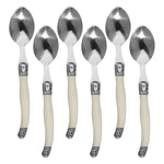 Bộ dao, nĩa, muỗng thép không gỉ cán nhựa, bộ đồ ăn phương Tây, 6 muỗng trà, 6 nĩa, 6 muỗng