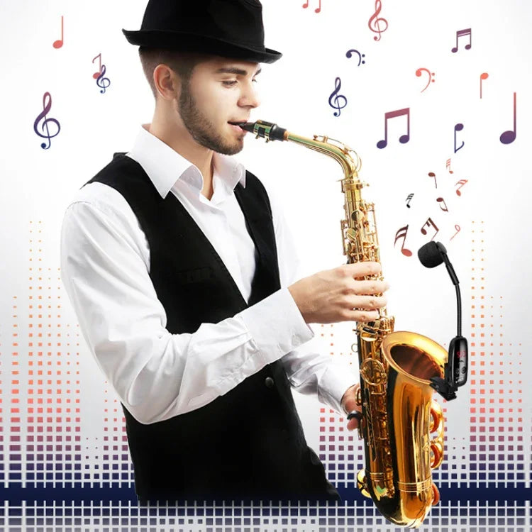 Micro không dây thu âm biểu diễn ngoài trời cho kèn Saxophone, Micro thu Saxophone