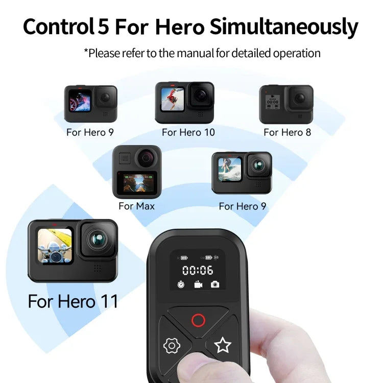 TELESIN T10 Điều khiển từ xa Bluetooth 80m cho GoPro Hero11 Black / HERO10 Black / HERO9 Black / HERO8 Black /Max, Dành cho GoPro