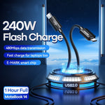 Cáp dữ liệu sạc nhanh 240W, Chiều dài: 1m, USB2.0, USB4.0
