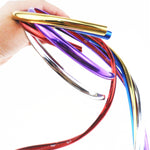 W12 8m/roll Car Universal Reflective Wheel Electroplating Decorative Strip, 1roll Electroplating Gold, 1roll Electroplating Silver, 1roll Electroplating Purple, 1roll Electroplating Red, 1roll Electroplating Blue