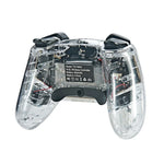 Tay cầm chơi game Bluetooth không dây Switch Pro với chức năng đèn LED báo thức, trong suốt có đèn LED