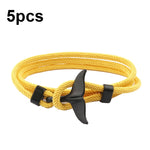 5 chiếc vòng tay dây thừng đuôi cá voi đan đôi khóa sống điều chỉnh, 5 chiếc màu xanh nhạt, 5 chiếc màu be, 5 chiếc màu hồng, 5 chiếc màu vàng, 5 chiếc màu rượu vang đỏ, 5 chiếc màu xanh hải quân, 5 chiếc màu kaki, 5 chiếc màu đỏ, 5 chiếc màu đen