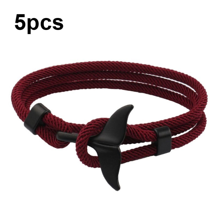 5 chiếc vòng tay dây thừng đuôi cá voi đan đôi khóa sống điều chỉnh, 5 chiếc màu xanh nhạt, 5 chiếc màu be, 5 chiếc màu hồng, 5 chiếc màu vàng, 5 chiếc màu rượu vang đỏ, 5 chiếc màu xanh hải quân, 5 chiếc màu kaki, 5 chiếc màu đỏ, 5 chiếc màu đen