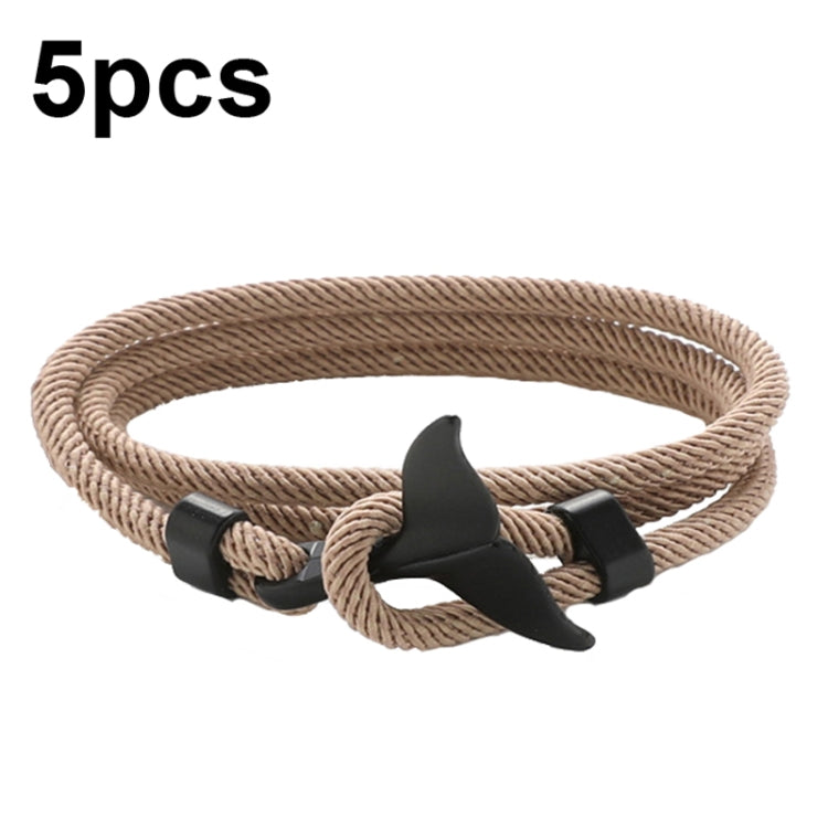 5 chiếc vòng tay dây thừng đuôi cá voi đan đôi khóa sống điều chỉnh, 5 chiếc màu xanh nhạt, 5 chiếc màu be, 5 chiếc màu hồng, 5 chiếc màu vàng, 5 chiếc màu rượu vang đỏ, 5 chiếc màu xanh hải quân, 5 chiếc màu kaki, 5 chiếc màu đỏ, 5 chiếc màu đen