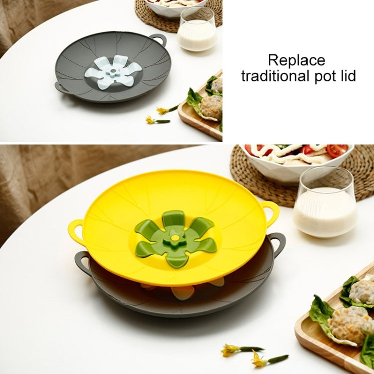 Nắp nồi silicone chống tràn hình hoa có thể xoay, Kích thước:, 23cm màu vàng