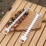 Outdoor Fish Bone Barbecue Steak 304 Stainless Steel Barbecue Stick, Cat Face Style Barbecue Stick, Hook Style Barbecue Stick