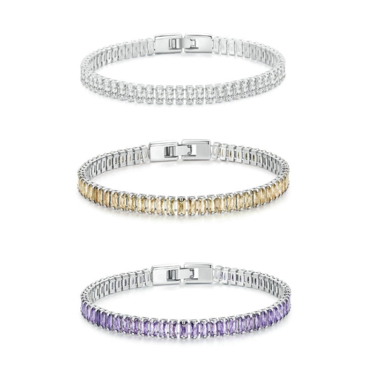 Vòng tay đá cubic zirconia lấp lánh mạ vàng đồng trang sức, YIB055-17LCP, YIB055-19LCP, YIB055-17LVT, YIB055-19LVT