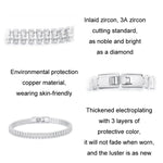 Vòng tay đá cubic zirconia lấp lánh mạ vàng đồng trang sức, YIB055-17LCP, YIB055-19LCP, YIB055-17LVT, YIB055-19LVT