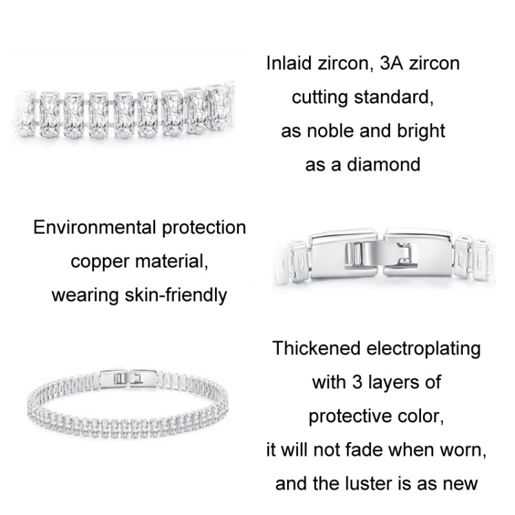 Vòng tay đá cubic zirconia lấp lánh mạ vàng đồng trang sức, YIB055-17LCP, YIB055-19LCP, YIB055-17LVT, YIB055-19LVT