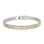 Vòng tay đá cubic zirconia lấp lánh mạ vàng đồng trang sức, YIB055-17LCP, YIB055-19LCP, YIB055-17LVT, YIB055-19LVT