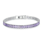Vòng tay đá cubic zirconia lấp lánh mạ vàng đồng trang sức, YIB055-17LCP, YIB055-19LCP, YIB055-17LVT, YIB055-19LVT