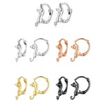 Bông tai bạc Sterling S925 hình mèo co giãn đính kim cương, Kích thước:, Nhỏ mạ bạch kim, Lớn mạ bạch kim, Lớn mạ vàng, Lớn mạ vàng đen, Lớn mạ vàng hồng