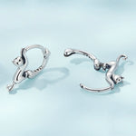 Bông tai bạc Sterling S925 hình mèo co giãn đính kim cương, Kích thước:, Nhỏ mạ bạch kim, Lớn mạ bạch kim, Lớn mạ vàng, Lớn mạ vàng đen, Lớn mạ vàng hồng
