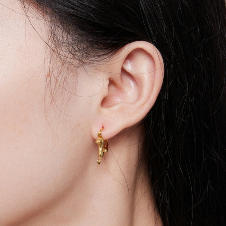 Bông tai bạc Sterling S925 hình mèo co giãn đính kim cương, Kích thước:, Nhỏ mạ bạch kim, Lớn mạ bạch kim, Lớn mạ vàng, Lớn mạ vàng đen, Lớn mạ vàng hồng