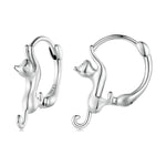 Bông tai bạc Sterling S925 hình mèo co giãn đính kim cương, Kích thước:, Nhỏ mạ bạch kim, Lớn mạ bạch kim, Lớn mạ vàng, Lớn mạ vàng đen, Lớn mạ vàng hồng