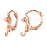 Bông tai bạc Sterling S925 hình mèo co giãn đính kim cương, Kích thước:, Nhỏ mạ bạch kim, Lớn mạ bạch kim, Lớn mạ vàng, Lớn mạ vàng đen, Lớn mạ vàng hồng
