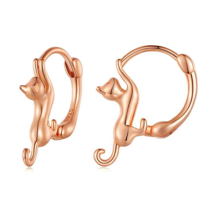 Bông tai bạc Sterling S925 hình mèo co giãn đính kim cương, Kích thước:, Nhỏ mạ bạch kim, Lớn mạ bạch kim, Lớn mạ vàng, Lớn mạ vàng đen, Lớn mạ vàng hồng