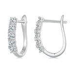 Bông tai bạc Sterling S925 họa tiết chữ U Moissanite, MSE011