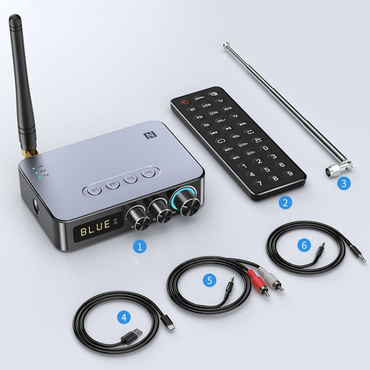 M9 Pro 5.1 Bộ thu Bluetooth Bộ phát FM Radio 4 trong 1 Bộ chuyển đổi âm thanh NFC, M9 Pro