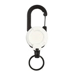 Móc khóa ba lô nhựa cuộn thẻ kéo co, dây thép đen, dây sợi đen, dây sợi trắng
