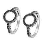 2 chiếc nhẫn vòng kim cương may mắn hợp kim, size 6, 7, 8, 9, 10