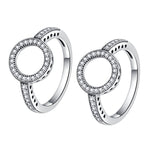 2 chiếc nhẫn vòng kim cương may mắn hợp kim, size 6, 7, 8, 9, 10