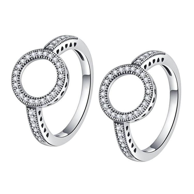 2 chiếc nhẫn vòng kim cương may mắn hợp kim, size 6, 7, 8, 9, 10