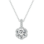 Dây chuyền bạc Sterling S925 mạ vàng trắng đá Zircon Moissanite, MSN007
