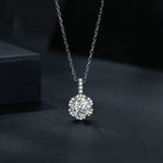 Dây chuyền bạc Sterling S925 mạ vàng trắng đá Zircon Moissanite, MSN007
