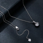 Dây chuyền bạc Sterling S925 mạ vàng trắng đá Zircon Moissanite, MSN007