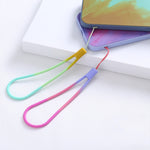 5 chiếc dây đeo điện thoại silicone họa tiết dệt màu nước, dây đeo USB, hoa anh đào mùa xuân, tuyết mùa đông, bùn, xanh lá, lá vàng mùa thu, tím đỏ