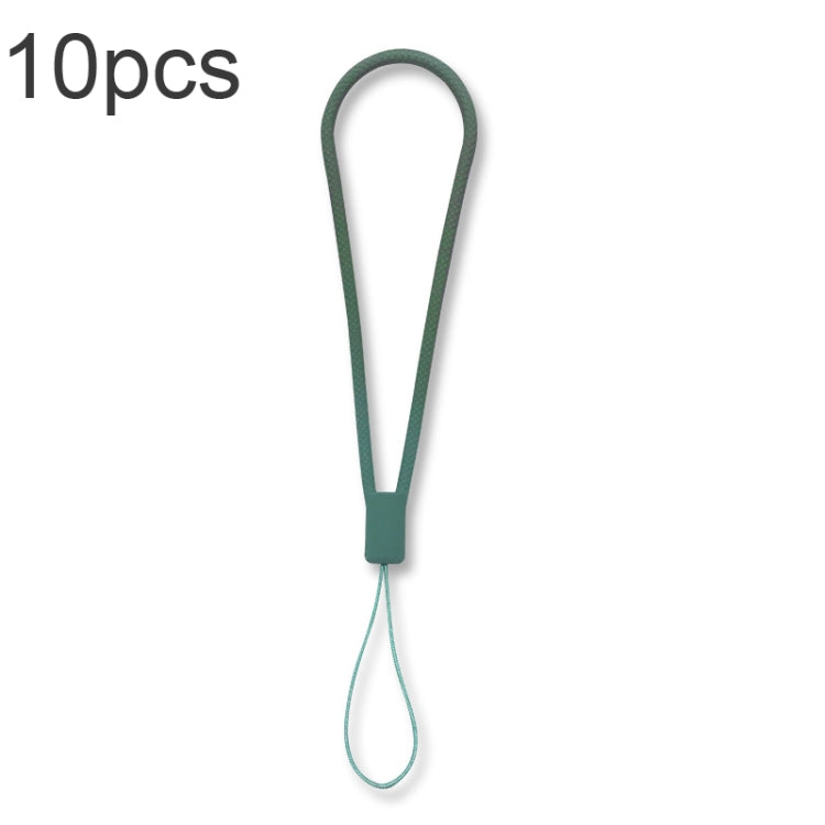 10pcs  Silicone Woven Pattern  Cell Phone Lanyard Anti-loss Hand Rope, Dark Night Green, White, Grass Purple, Light Green, Clove Purple, Antique White, Black, Red, Matcha Green, Lemon Yellow, Shallow Purple, Sand Pink, Sugar Orange, Tea Red            ...