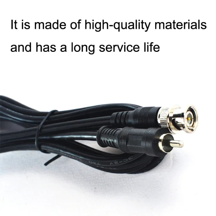 Cáp kết nối BNC đực sang RCA đực, cáp đồng trục video HD bằng đồng, cáp giám sát, Chiều dài:, 1m, 1.5m, 2m, 3m, 5m