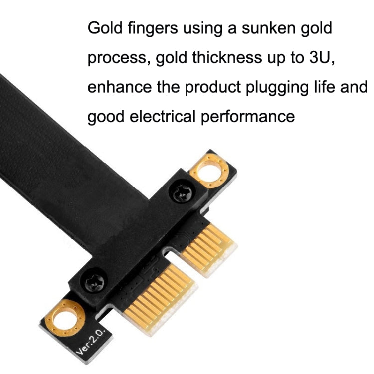 Cáp mở rộng card đồ họa / card mạng không dây PCI-E 3.0 1X góc 90 độ, Chiều dài cáp:, 5cm, 10cm, 15cm, 20cm, 25cm, 30cm, 40cm, 50cm