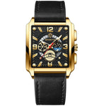 BINBONG B6575 Men Vintage Square Multifunctional Waterproof Luminous Quartz Watch, Black-Rose Gold-Black-Rose, Black-Black-Black-White, Black-Black-Black-Rose, Full Gold-Black, White-Black, Brown Leather-Rose Gold-Black, Black Leather-Rose Gold-Black  ...
