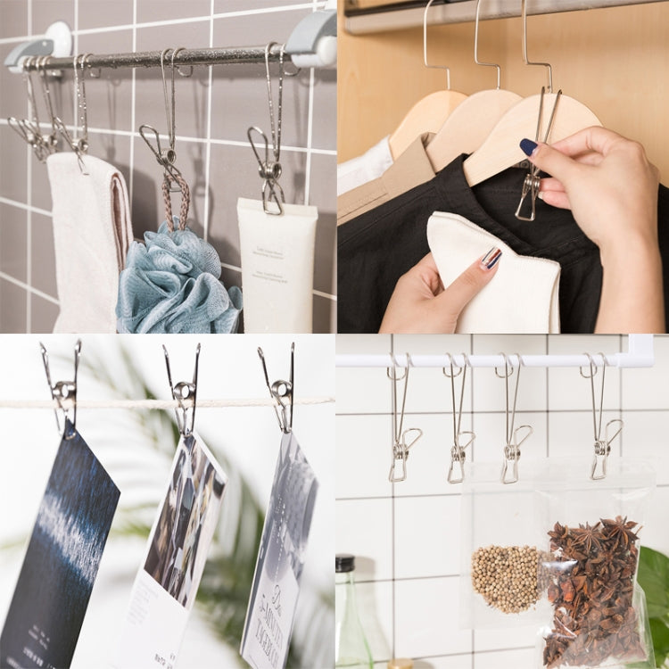 Kẹp phơi quần áo đuôi dài móc dây inox, 12 cái inox