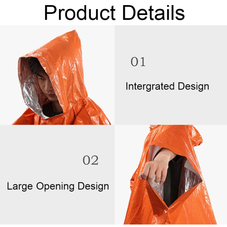 Áo mưa đa chức năng dày dặn phản quang chống gió cho đạp xe ngoài trời, 130 x 100 cm (Màu cam)