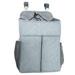 Túi treo tổ chức giường em bé cho cũi sơ sinh, túi kệ bên giường, màu xám linen, hồng linen