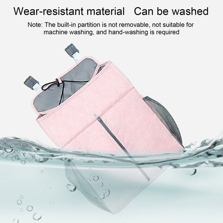 Túi treo tổ chức giường em bé cho cũi sơ sinh, túi kệ bên giường, màu xám linen, hồng linen