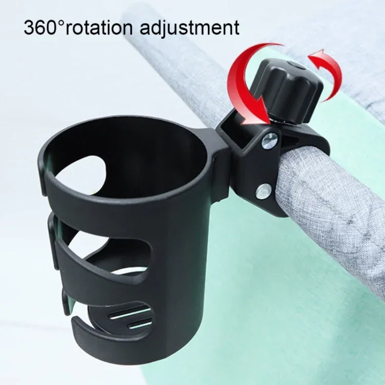 Giá đỡ cốc xe đẩy em bé xoay 360 độ đa năng, giá đỡ cốc màu đen