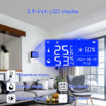 Cảm biến nhiệt độ và độ ẩm Tuya WIFI với màn hình LCD 2.9 inch, thông số: chỉ cảm biến, có dây cảm biến