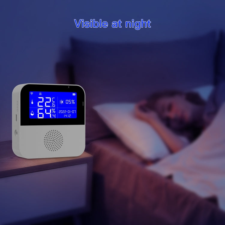 Cảm biến nhiệt độ và độ ẩm Tuya WIFI với màn hình LCD 2.9 inch, thông số: chỉ cảm biến, có dây cảm biến