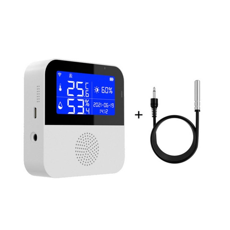 Cảm biến nhiệt độ và độ ẩm Tuya WIFI với màn hình LCD 2.9 inch, thông số: chỉ cảm biến, có dây cảm biến