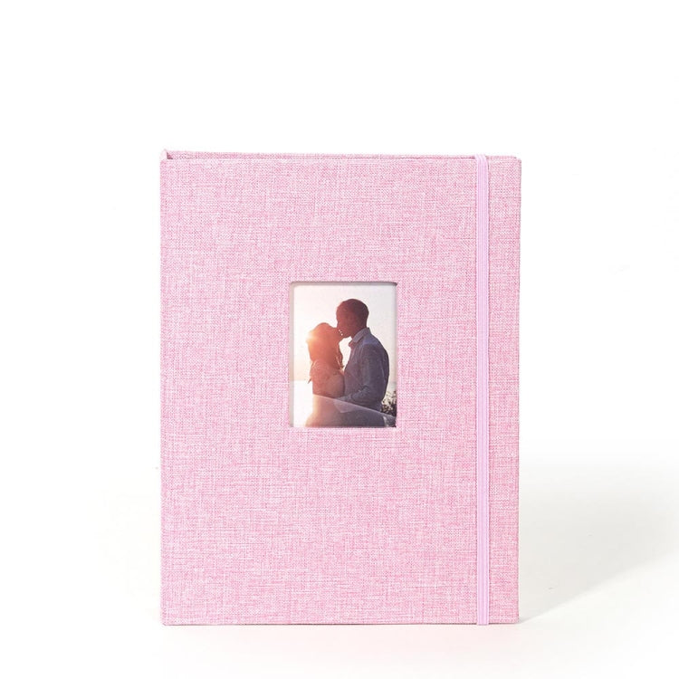Album ảnh vải cotton linen 3 inch 208 ngăn đựng thẻ ảnh, màu kaki, tím, xám, hồng, xanh dương