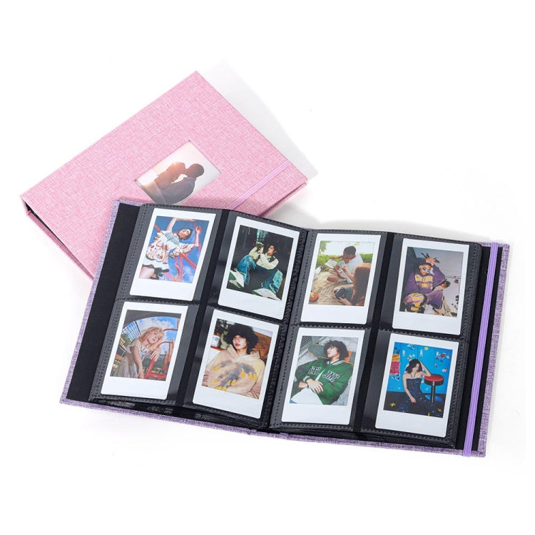 Album ảnh vải cotton linen 3 inch 208 ngăn đựng thẻ ảnh, màu kaki, tím, xám, hồng, xanh dương