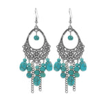 Bông tai phong cách dân tộc đá Turquoise, kiểu dáng đơn giản cổ điển, E2203-3, E2204-6, E2204-7