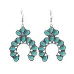 Bông tai phong cách dân tộc đá Turquoise, kiểu dáng đơn giản cổ điển, E2203-3, E2204-6, E2204-7